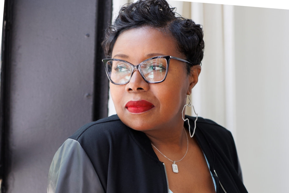 Shonda Smith looking out a window